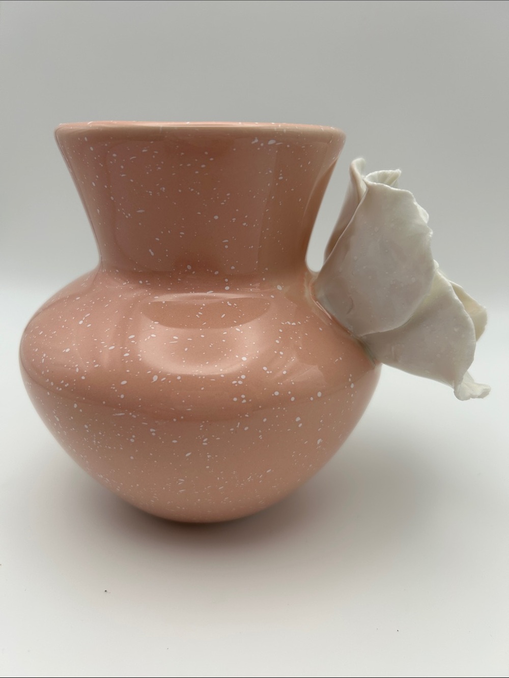 Anthropologie Ceramic Vase Pink Spattered White Guilded Orchid NWOB - Picture 6 of 9